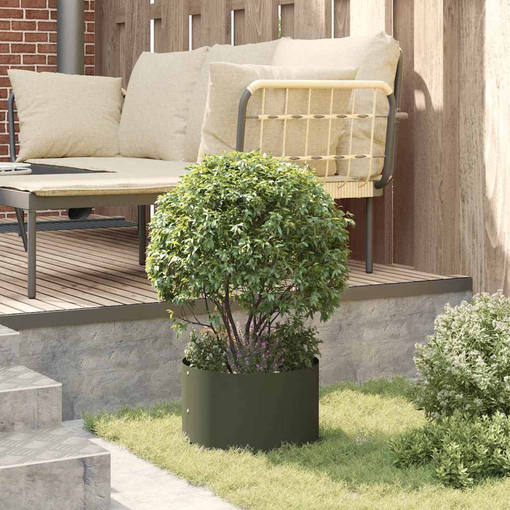 Gartenblumentopf Olivgrün 30 x 30 x 20 cm Stahl